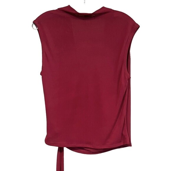 Moda International Wrap Top Red with Buttons On Side Size Medium Y2K 90s - Picture 4 of 6